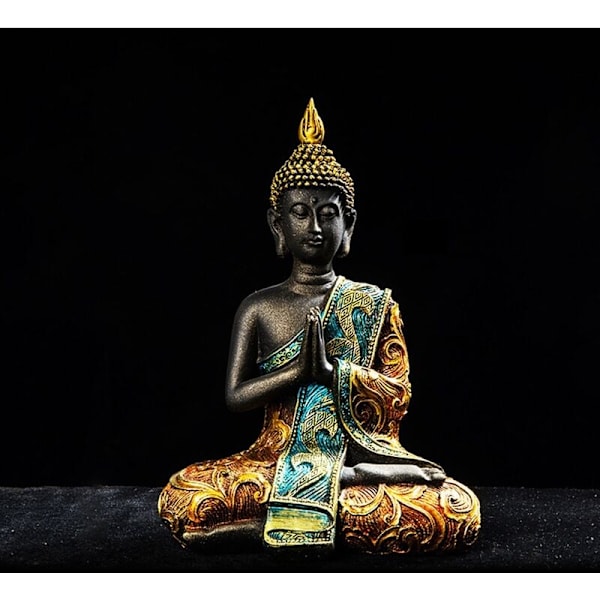 Buddha Statue Thailand Skulptur Resin Håndlavet Buddhisme Hindu Feng Shui Figur Meditation Hjem Indretning Ornament