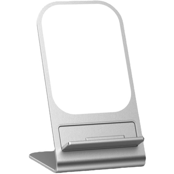Magnetisk Mobiltelefonholder Skrivebord Trådløs Lader Vertikal Trådløs Lading 15W Rask Lading (Sølv)