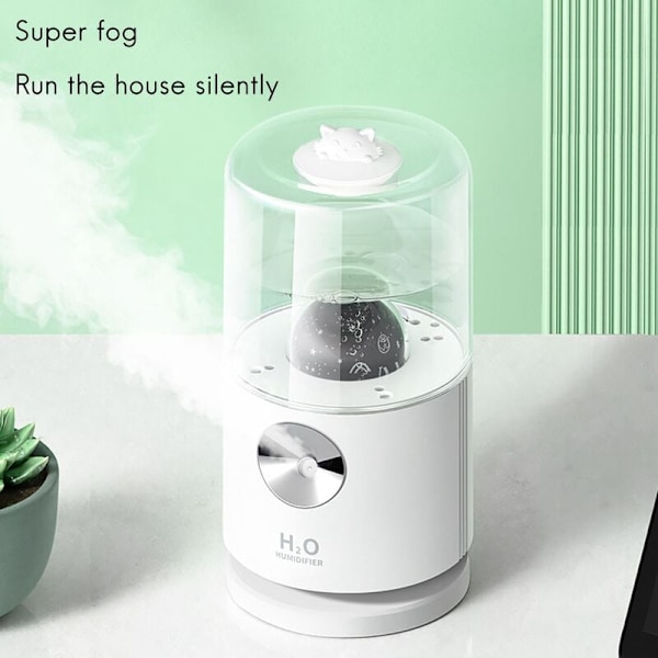Rotation Projection Humidifier Hushållskontor Färgglad Nattljus Spray Fuktgivande Mätare Luftrenare