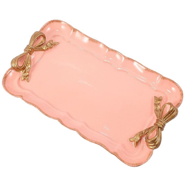 Europæisk stil bue kage opbevaringsbakker makeup arrangør dessert tallerken firkantet dekorationsbakke køkken opbevaringsbakker 12 x 20cm