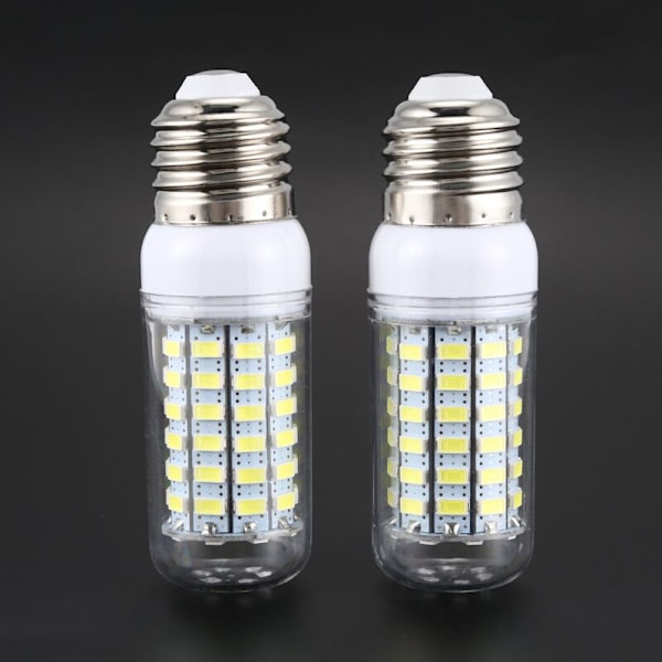 2 stk. energibesparende pærer E27 220V 69 SMD 5730 1500LM 6000-6500K LED-majspærer
