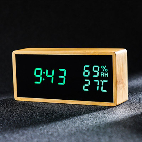 LED Digital Vækkeur 12/24 Timers Displayindstilling Temperatur Dekoration Snooze Funktion Skrivebordsur Rød Lys