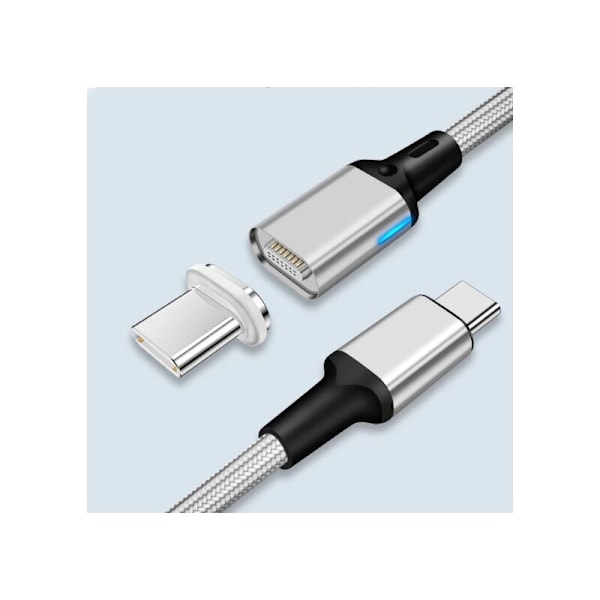 USB-C magnetisk kabel, typ-C aluminiumlegering laddning magnetisk absorption PD datakabel, för Pro, svart
