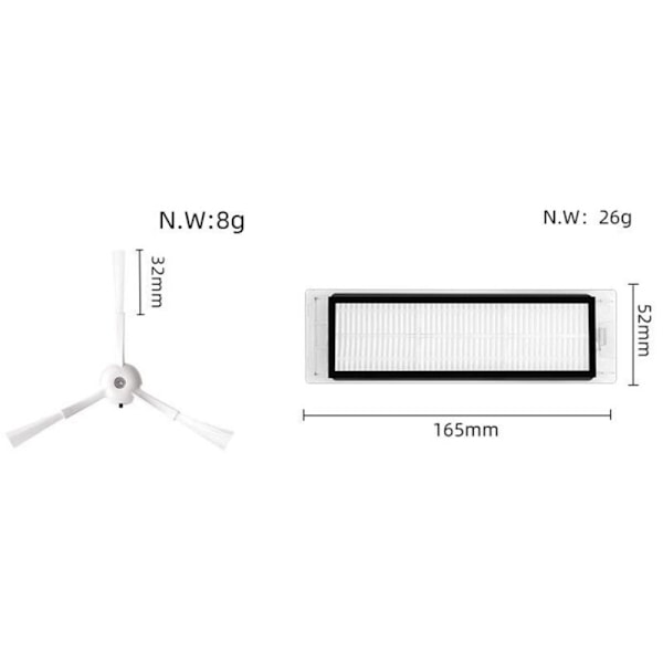 Reservedeler for S5Max/S6Pure/S6MaxV/T7Pro/T6/P5/S5/S50/S6/S7/E35/E2