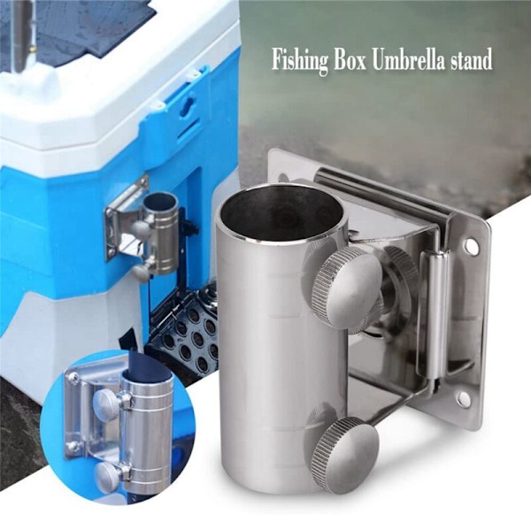 3X Fiskeparasollbaseholder, Justerbar Rustfritt Stål for Fiskeutstyrboks
