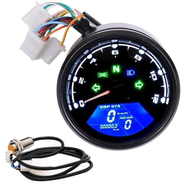 LCD motorsykkelinstrument Odometer Tachometer Digital speedometermåler med induksjonssensor