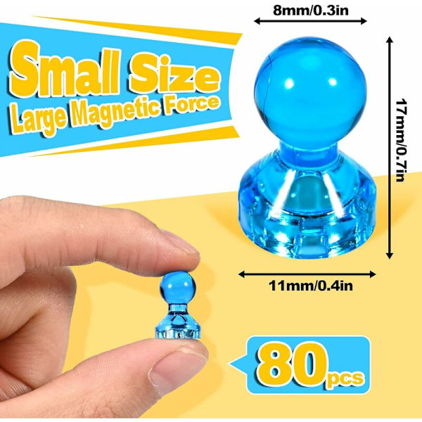 80 kpl vahvoja magneetteja, 11 x 17 mm pienet jääkaappimagneetti, magneettitaulun magneetit, vahva jääkaappimagneetti valkotauluille jääkaappikuville (8 väriä)
