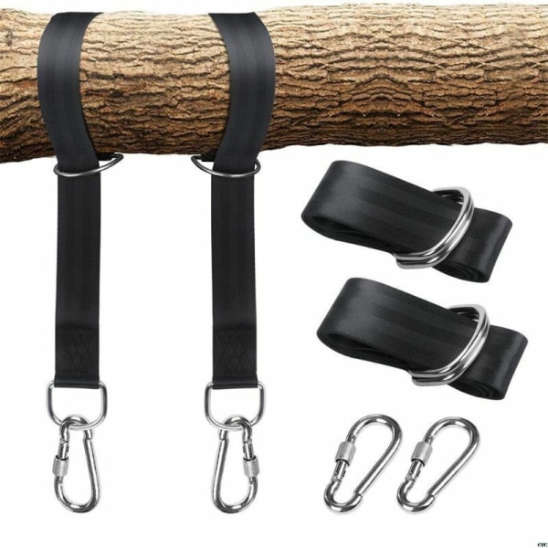 Tree Swing Straps Kit, with Two Stainless Steel Carabiners, Suitable for Tire Hanger, Porch, Outdoor and Baby Swing --