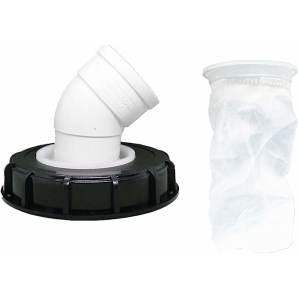 45° IBC Lokkfilter, 163 mm Nylon Regnvannsfilter, Vaskbart med Loks for IBC Regnvannstank DN 150