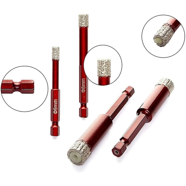 3 stk. diamanttørre bor diamant hullsag for keramisk porselen marmor flis bor 12 mm