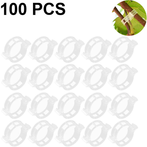 100 stk. Plante Støtte Klips, Have Støtte Klips, Have Klips, Vinstok, Tomat Vinstok, Grøntsager, Planter, Spalier til Opret Vækst, Gør Planter Sundere. D