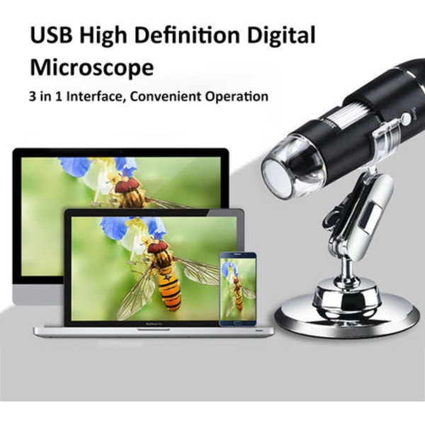 1000x tre-i-én elektronisk mikroskop, digitalt forstørrelsesglas, industrimikroskop, vedligeholdelsesinspektionsværktøj, med Type-C-funktion, HX4