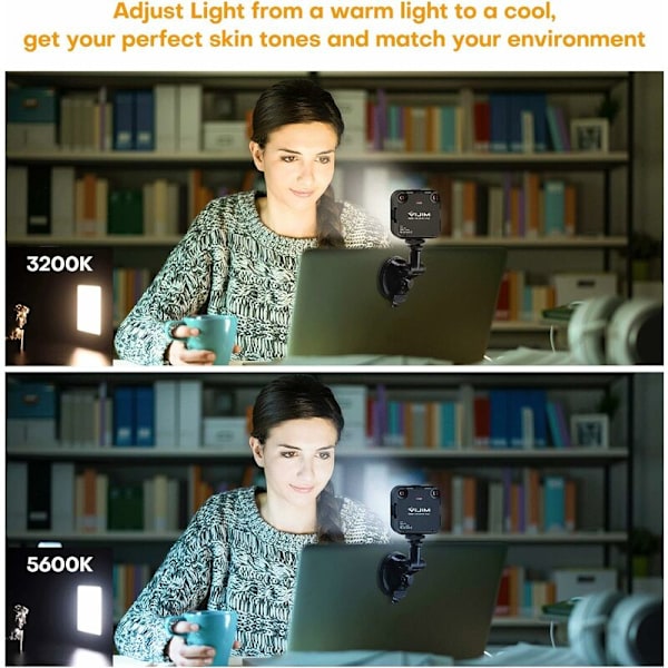 Videokonferansebelysning for fjernarbeid, MacBook, Videokonferansebelysning, Laptopbelysning for videokonferanser, Zoom-samtaler, Auto-Broadcas