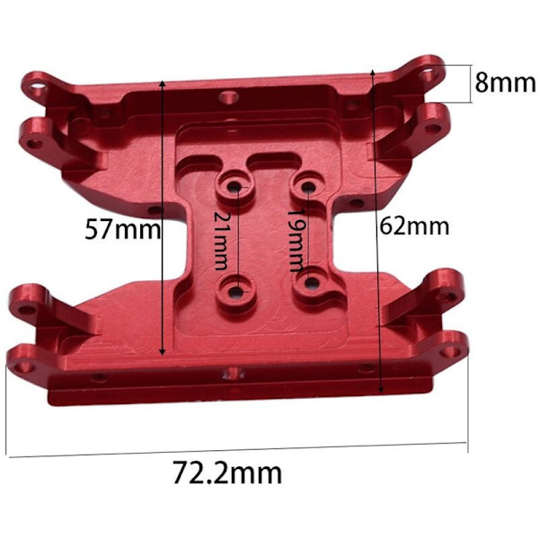 Metal Keskellä Vaihteiston Luistolevy Vaihteiston Pidike Axial UTB18 Capra 1/18 RC Auton Päivitysosat, Punainen