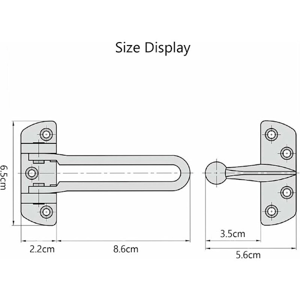 2 x Heavy Duty Ståldørbraketter for 2 x 4 Dør, U-formet Sikkerhetsstang