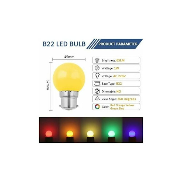 Set med 24 B22 LED-lampor för utomhus-guinguette-girlang