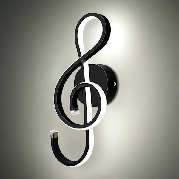 Kreativ Moderne LED Vegglampe Innendørs Vegglampe LED Vegglampe Aluminium Musikk Symbol Kunst Dekorasjon For Soverom Stue Trapper Kafé Cafe, 6000K