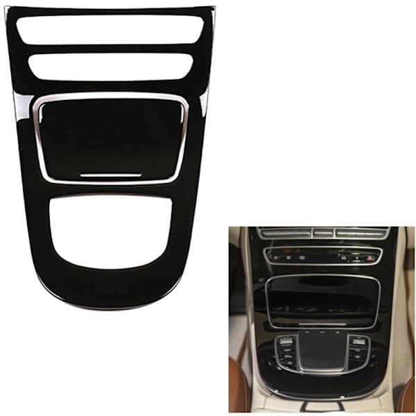 Auto Glossy Black Central Gear Shift Panel Dekal Interiör Modifikation för E Klass W213 E260 E300 E53 2021+
