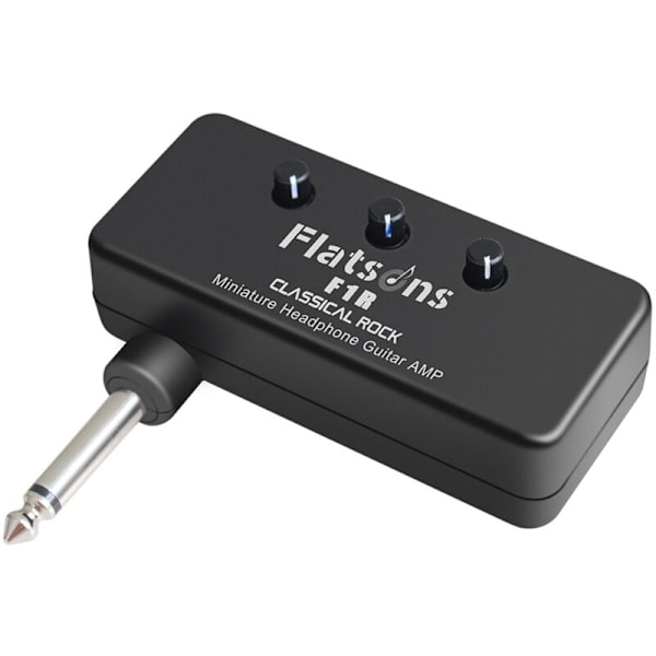 F1R Mini Gitarrförstärkare Hörlurar med 3,5 mm Jack AUX-ingång Tillbehör Plug and Play Svart