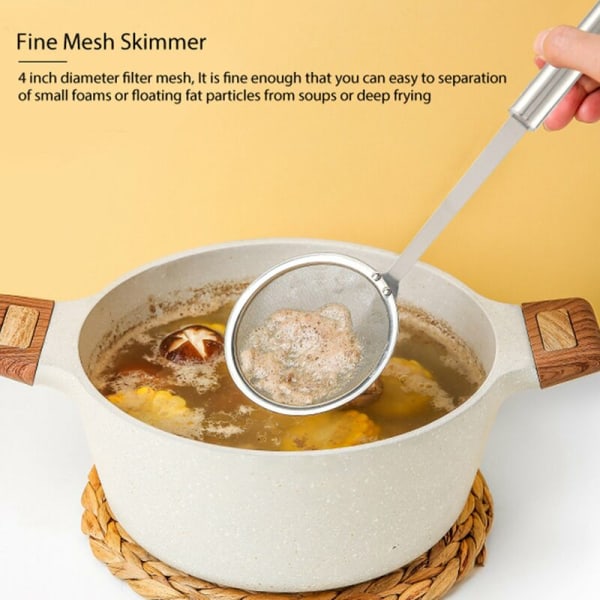 Skimmer Ske, Swify Rustfrit Stål Finmasket Madsi, Japansk Fondue Skimmer til Skumfilter Madlavning