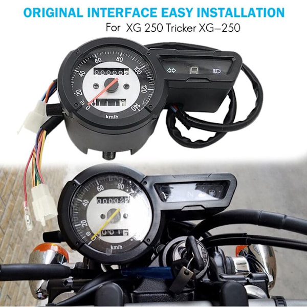 Motorsykkel Digital Speedometer Odometer Tachometer med Kabel for XG 250 Tricker XG-250