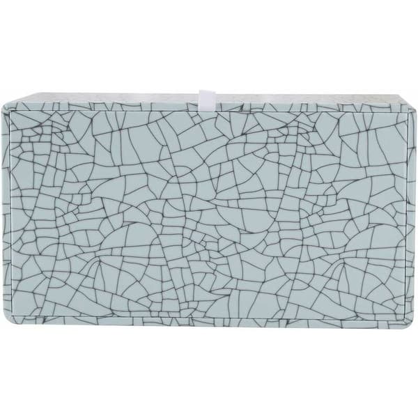Rektangulær skinnvevboks (Pole Green - Ice Cracks Pattern)-