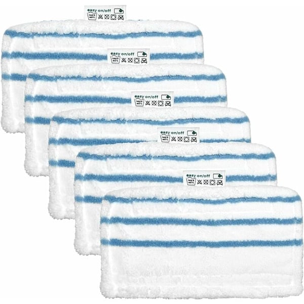 5 Rektangulära Mikrofiber Rengöringstillbehör för Black+Decker Ångmoppar - Ersättning FSMP20 - För FSM1630, FSM1616, FSM1605, FSMH13E5, FSM1321, F