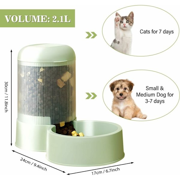 Automatisk foderdispenser til katte og hunde, automatisk foderdispenser, foderdispenser til kæledyr, til små og store hunde, katte