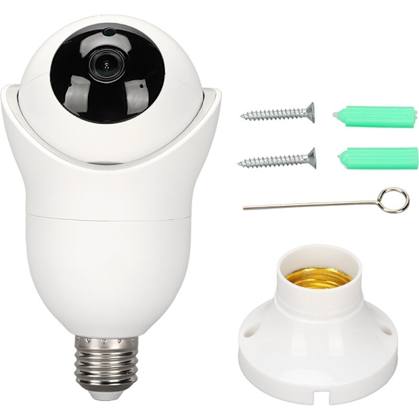 1MP WiFi Smart Kamera 360° Trådløs Toveis-samtale Nattsyn E27 Lampeholder Hjemmekamera