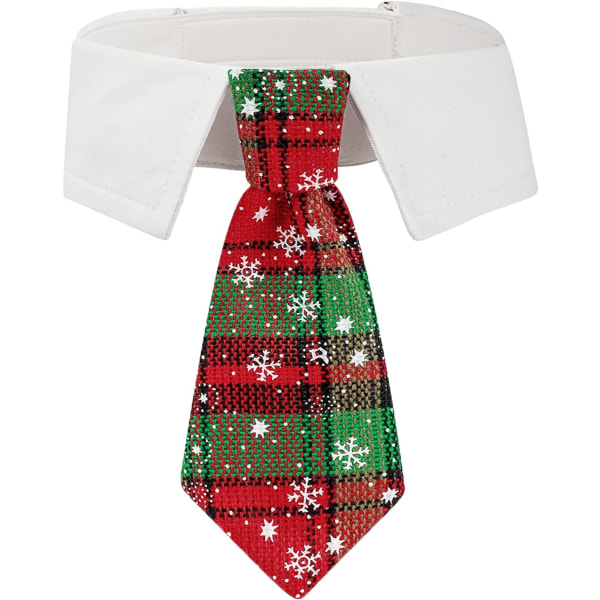 Julehundeslips Pet Tuxedo Julehundehalsslipskrave med rødgrønt plaid slips til små mellemstore store hunde kæledyr (små, røde og grønne)