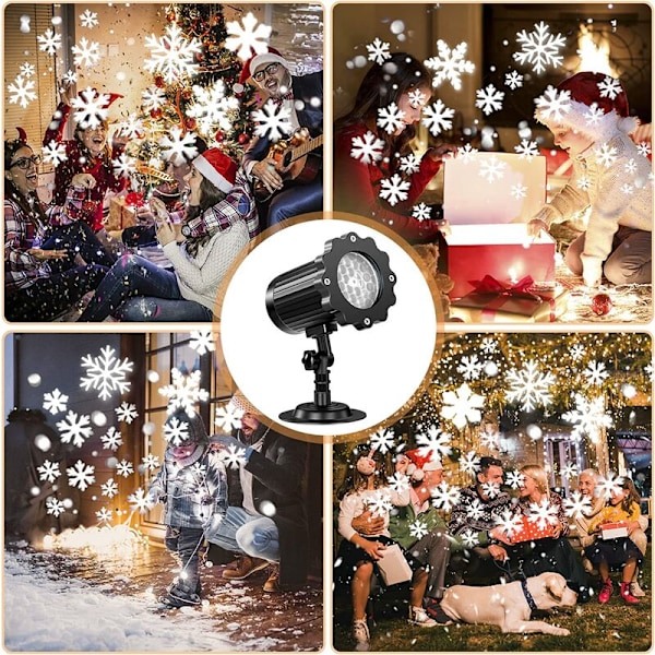 Snöflinga Julprojektor LED IP65 Projektorlampa Utomhus och Inomhus Dekoration, Jul, Bröllop