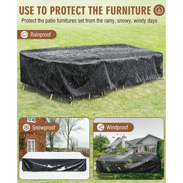 Mørkegrå beskyttelsesbetræk - Rektangulær presenning i PA-belagt polyester til haveborde, 54×76×69cm