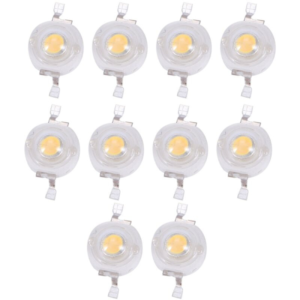 10 st High 2 Pin 3W Varmvit LED Emitter Pärlor 100-110Lm