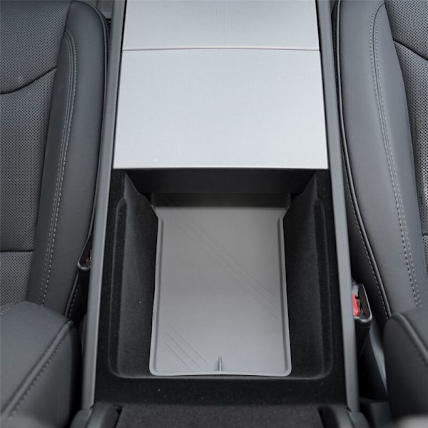 Til + Ny Model 3 2024 Central Control Armrest Opbevaringsboks Silikone Bil Interiør Tilbehør Grå