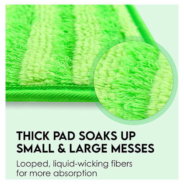 Mikrofiber-erstatningsputer - Vaskbare gjenbrukbare mopphoder, påfyllingsputer - Vaskbar gulvrengjøringsmopp eller flatmopp for tre, fliser, marmor