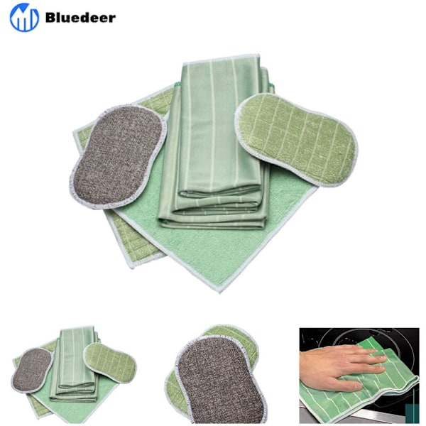 Set med 6 Mikrofiberdukar i Bambu för Fönster, Speglar, Kakel, Karosseri, Mikrofiber, Bambu, Glas, Hushåll, Badrum