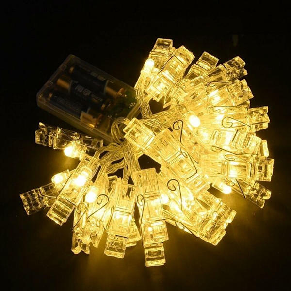 LED-valokuvalipare, paristokäyttöinen valokuvavalaistus ripustamiseen koristeellisia valokuvia (3M/20 LED) HIASDFLS