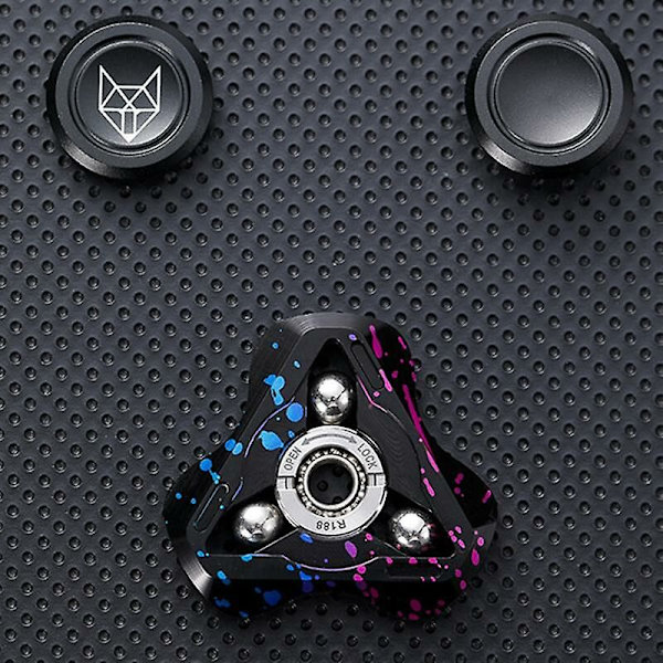 Fox Fidget Spinner EDC Metallisk Stressavlastare Leksaker Triangulär Aluminiumlegering Handspinner Lindra Ångest Dekompression Leksaker Svart