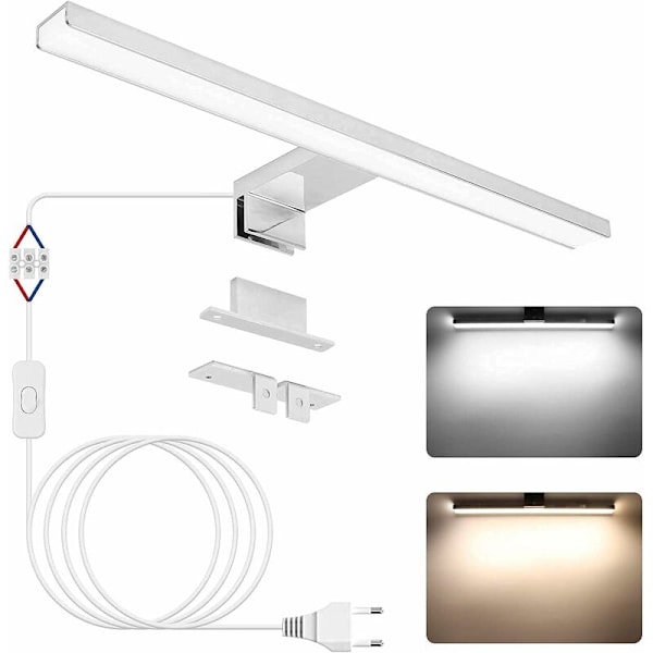 LED Speillampe, Badsminke Speil Frontlys Vegglampe 40 4000K  6000K  1200lm  12W  IP44  Rustfritt stål  Skap veggbelysning