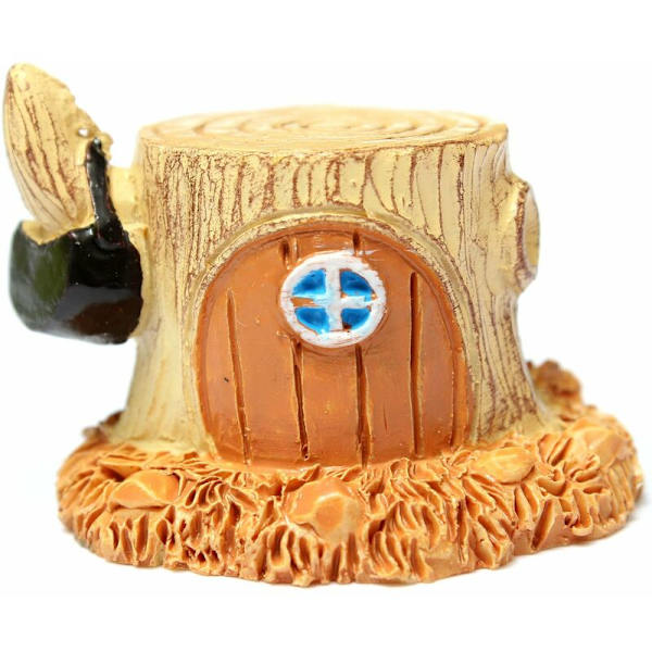 Miniatyrdocka stubbe trädgård älva prydnad krukväxt hantverk dekoration gul