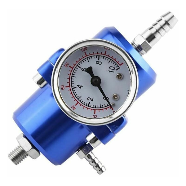 Bränsletrycksregulator, Bränsletrycksregulatormätare Slangset 0-140 psi Justerbar (Blå)