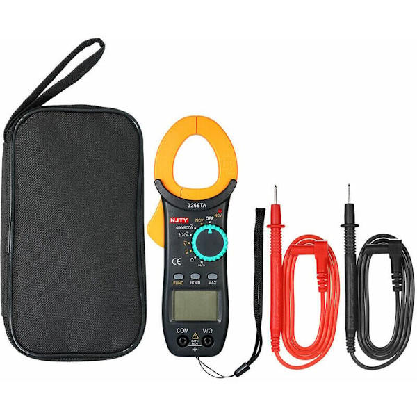 Digitalt tangamperemeter, automatisk rækkevidde, 2000 tællinger - kapacitans kontinuitet hørbar, multimeter, pen tester, tangamperemeter--