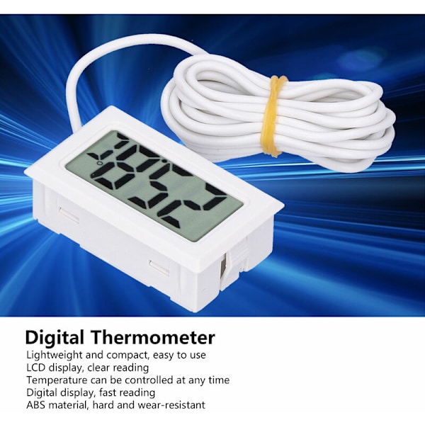 Digital Termometer Mini LCD Trådbunden Elektronisk Temperaturmätare FY13001Vit