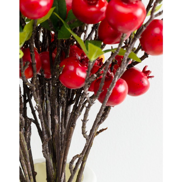Konstgjorda blommor och buketter Simulering Frukt Simulering Hagtorn Skum Röd frukt 3st