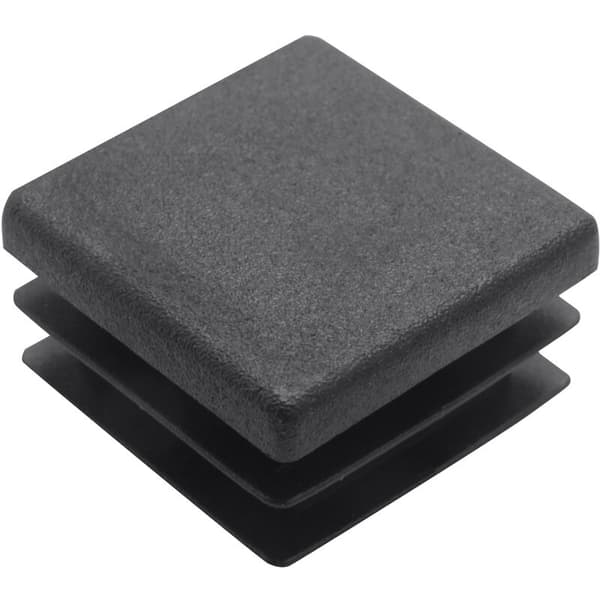 100 stk. firkantede rørpropper i plast, 20 mm x 20 mm, sorte