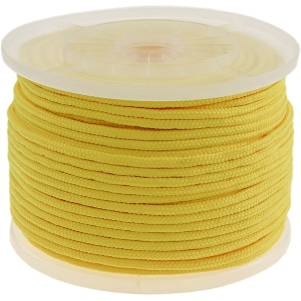 Gul PP multifilament flettet designreb 100 m x 6 mm