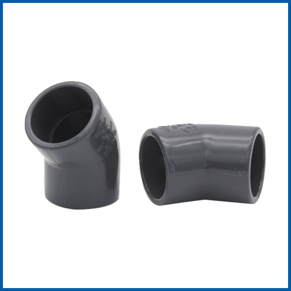 10 stk PVC-rørkobling 45 grader grå 25mm