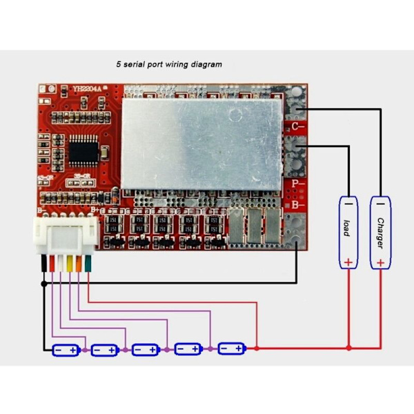 5S 50A BMS-kortti 3.7V LiFePO4 -akkukortti tasapainotuksella