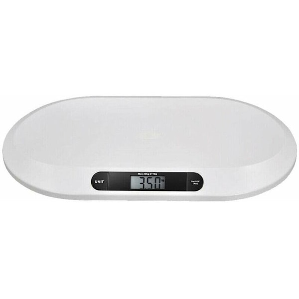 Babyvægt - Op til 20 kg - Elektronisk digitalvægt til små børn/hvalpe/katte - Med LCD-display og tarafunktion,