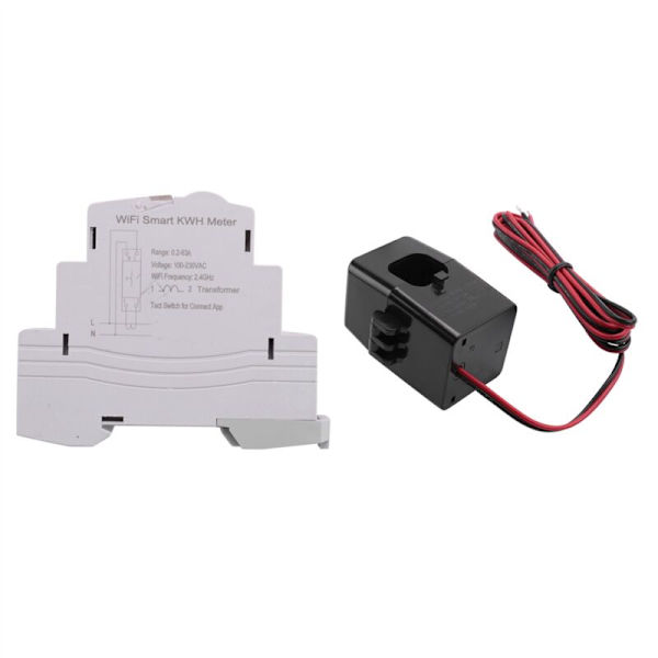 Tuya Enfasig WiFi Intelligent Energimätare 100A DIN-skena Noggrann Mätning Voltmeter Amperemeter Effekt ATMS1603
